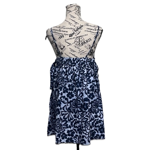 Aerie Linen Blend Hawaiian Floral Side Tie Mini Dress Women’s M Cottagecore - Picture 5 of 10